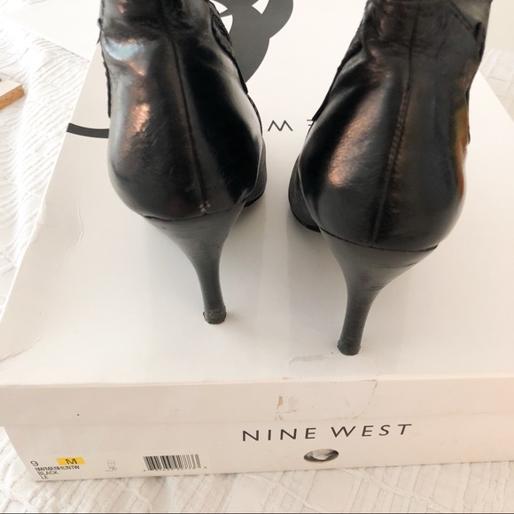 Nine West Point Toe Leather Knee High Boots Size 9 - Picture 4 of 8